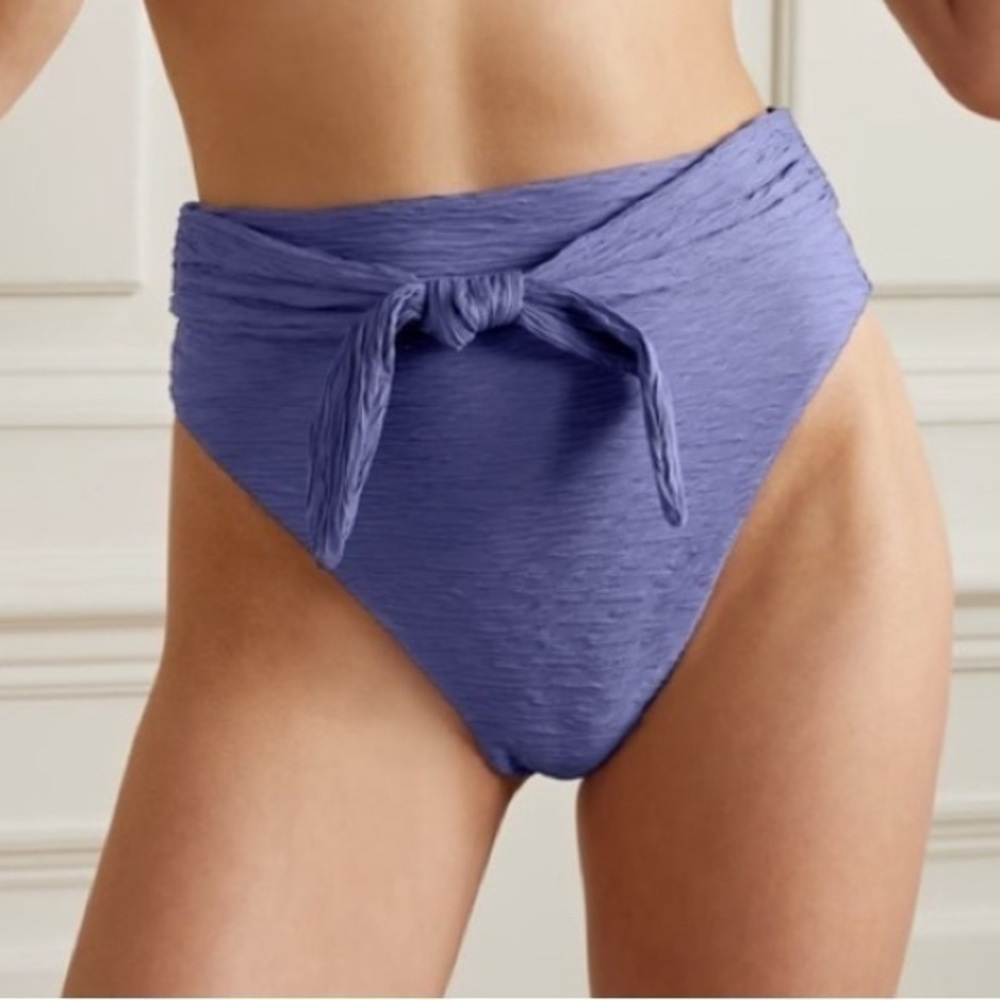 Mara Hoffman Womens Purple Goldie Textured High Waist Bikini Bottoms NWT L #2281
